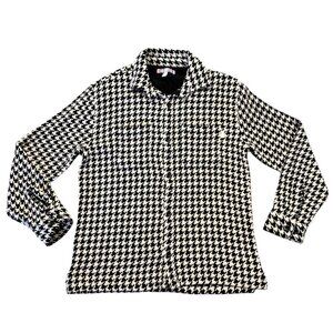 Urban Outfitters Black and White Houndstooth Button Down Shacket Size Small